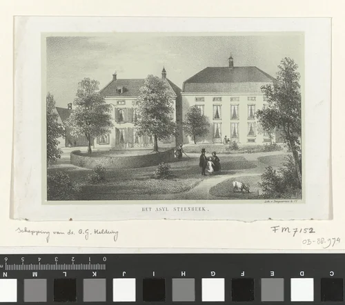 Asyl Steenbeek, gesticht voor gevallen vrouwen, 1848 by anonymous, print, 1853