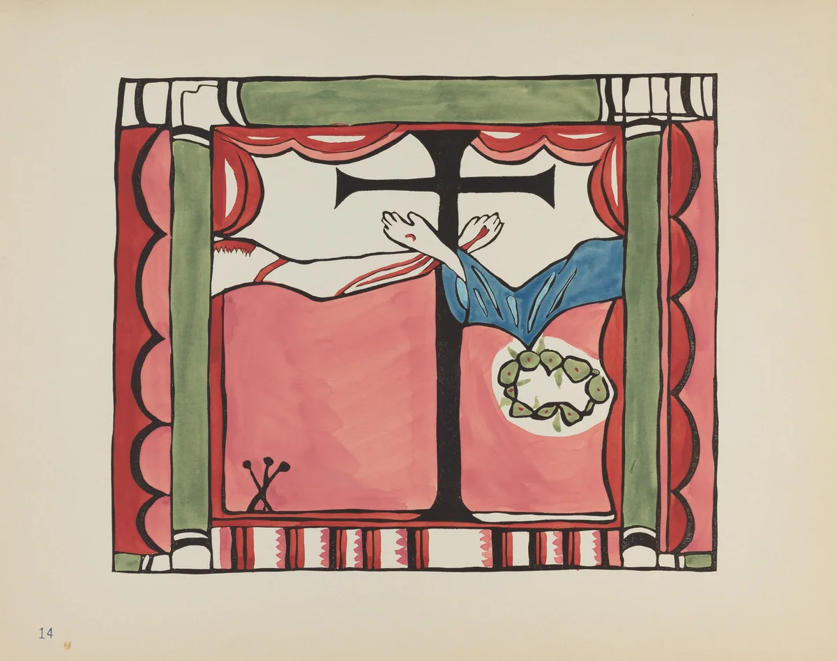 Plate 14: Main Altarpiece, Chimayo: From Portfolio "Spanish Colonial Designs of New Mexico" by American 20th Century, index of american design, 1935-1942