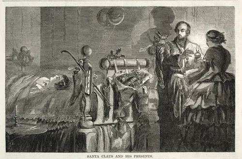 Santa Claus and his Presents by Winslow Homer, print, 1858