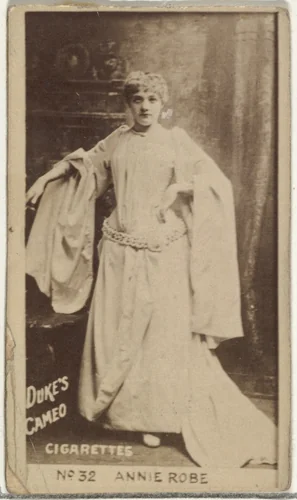 Card Number 32, Annie Robe, from the Actors and Actresses series (N145-4) issued by Duke Sons & Co. to promote Cameo Cigarettes by W. Duke, Sons & Co., photograph, 1880-1889