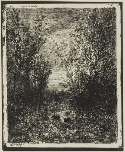 Brook in the Clearing by Charles-François Daubigny, print, 1862