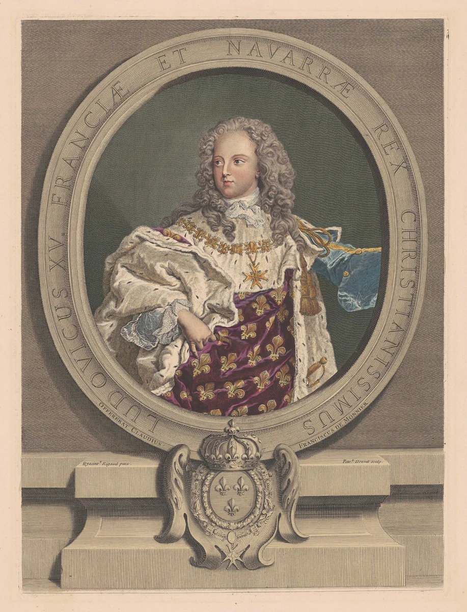 Louis XV by Pierre Drevet, print