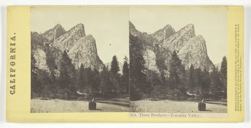 Three Brothers - Yosemite Valley, California, No. 262 from the series "California" by Lawrence & Houseworth, photograph, 1865