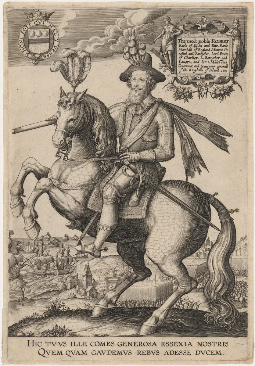 Robert Devereux, Second Earl of Essex by Anonymous Artist; Robert Boissard, print, 1601