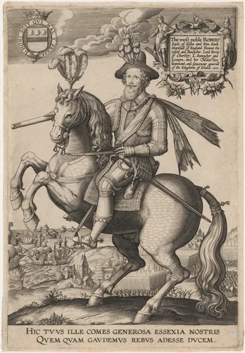 Robert Devereux, Second Earl of Essex by Anonymous Artist; Robert Boissard, print, 1601