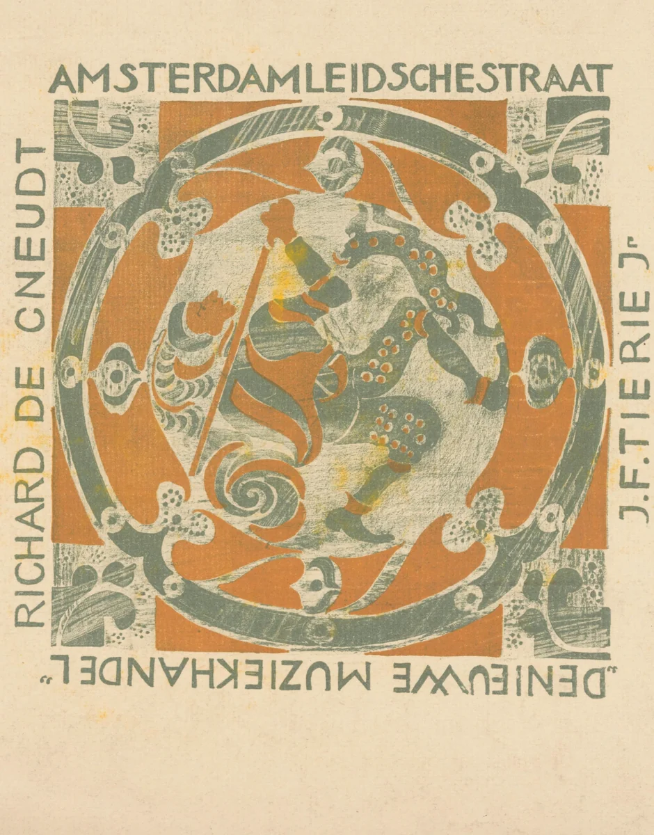 Omslag van muziekstuk 't Koningskind by Carel Adolph Lion Cachet, print, 1909