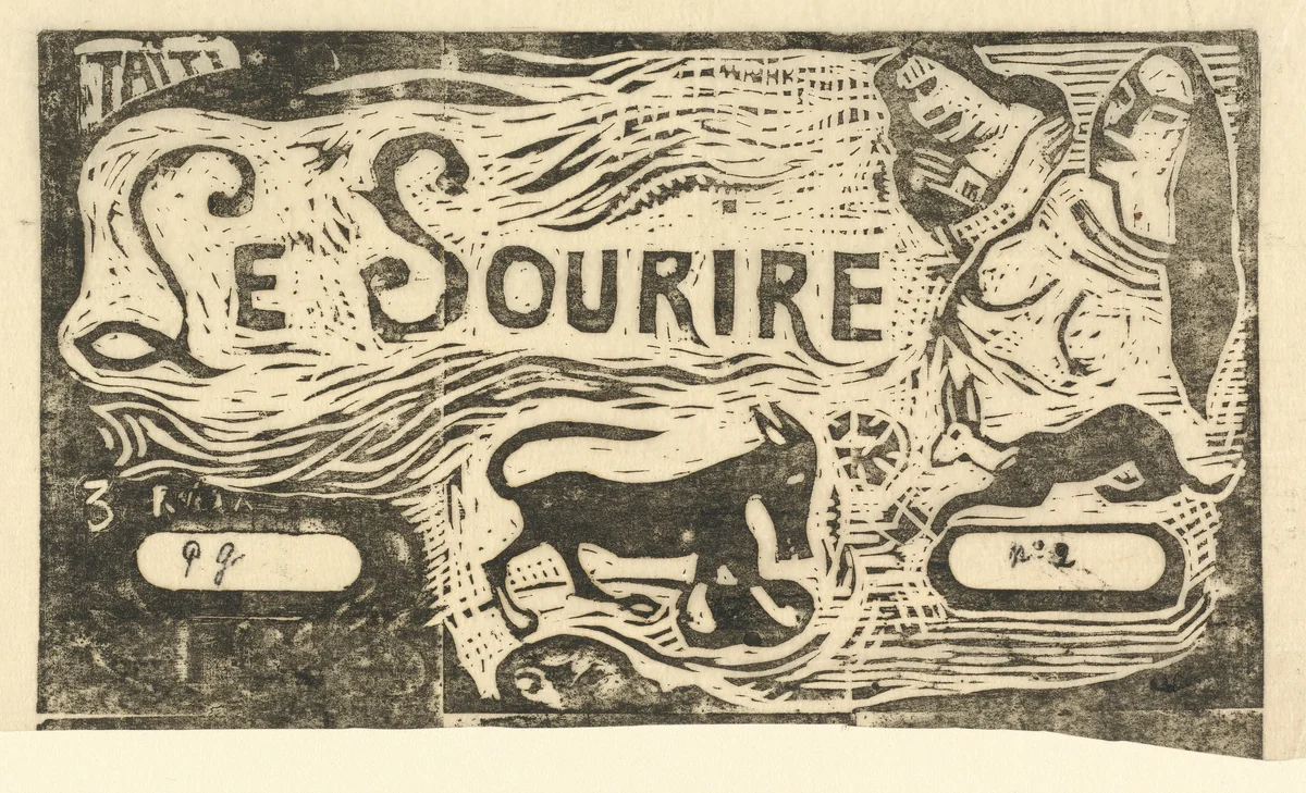 Title Page for "Le Sourire" (Titre du Sourire) by Paul Gauguin, print, 1899