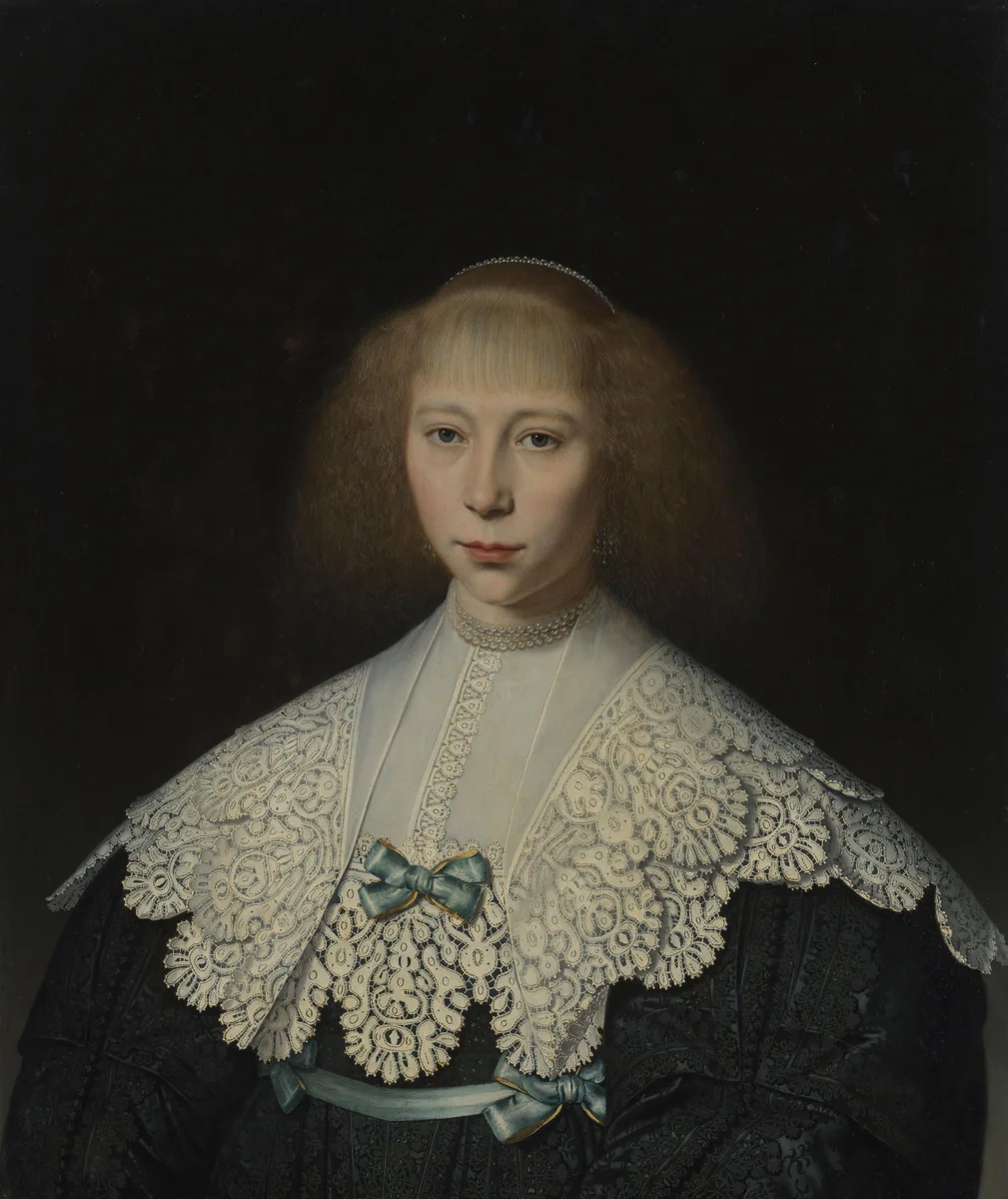 Portrait of Agatha Geelvinck (1617-1638) by Dirck van Santvoort, painting, 1637-1638