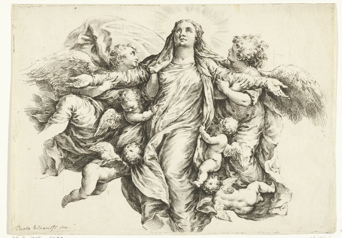Maria Hemelvaart by Jan de Bisschop, print, 1668-1671