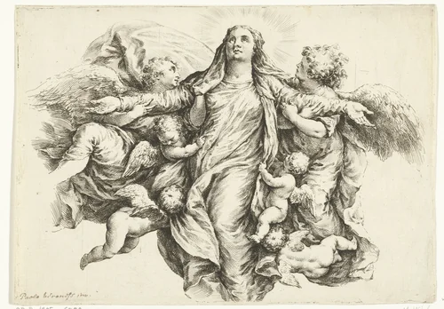 Maria Hemelvaart by Jan de Bisschop, print, 1668-1671