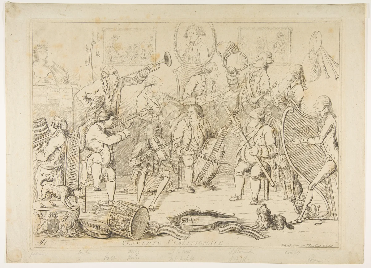 Concerto Coalitionale by James Sayers, print, 1785
