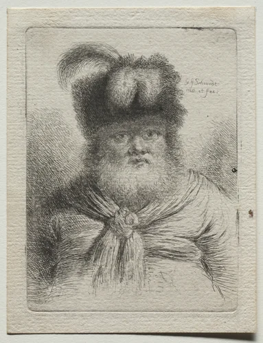 Old Man in a Fur Hat by Georg Friedrich Schmidt, print