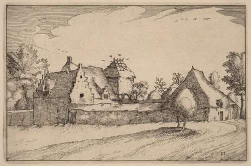 Walled Farm by Claes Jansz Visscher, print, 1612