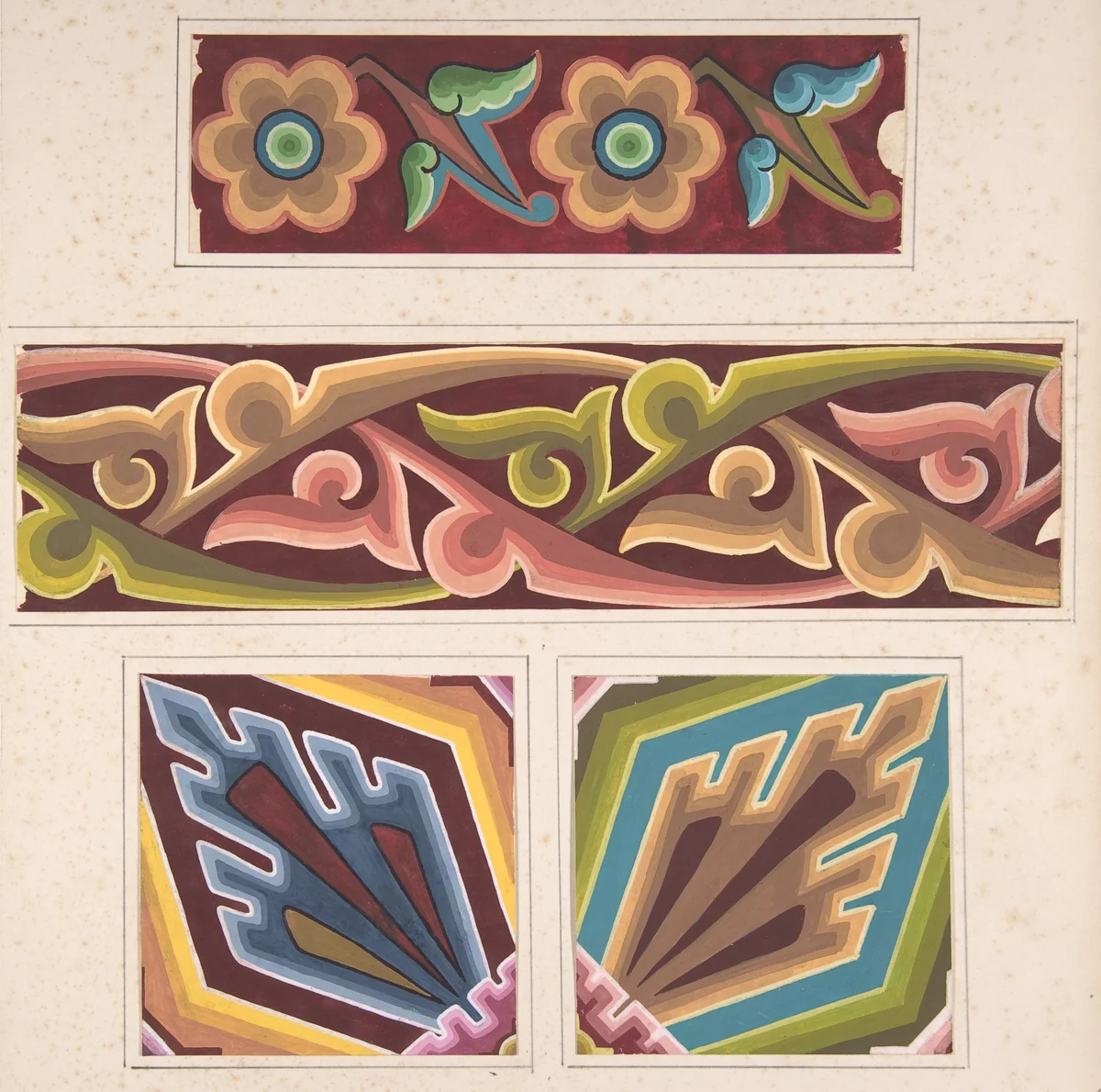 Design drawing by Christopher Dresser, drawing, 1878-1888