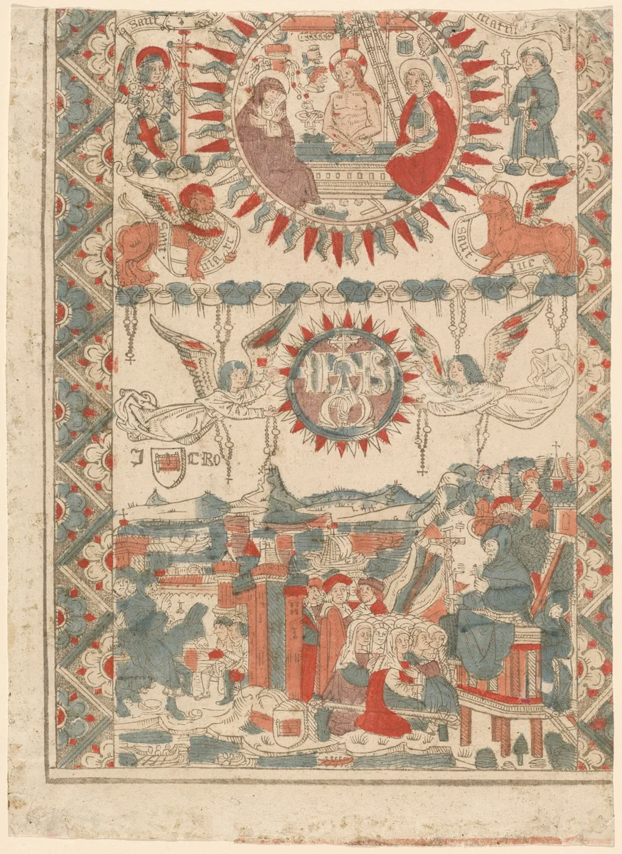 Saint Bonaventure Arriving and Preaching in Lyon by French 15th Century, print, 1480-1490