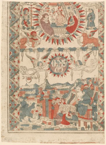 Saint Bonaventure Arriving and Preaching in Lyon by French 15th Century, print, 1480-1490