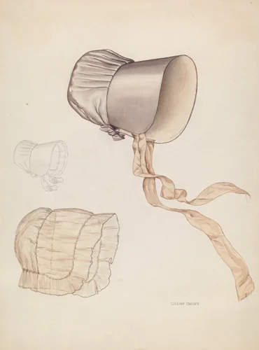 Quaker Bonnet by Lillian Causey, index of american design, 1937
