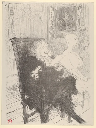 Truffier and Moreno, in Les Femmes Savantes by Henri de Toulouse-Lautrec, print, 1893