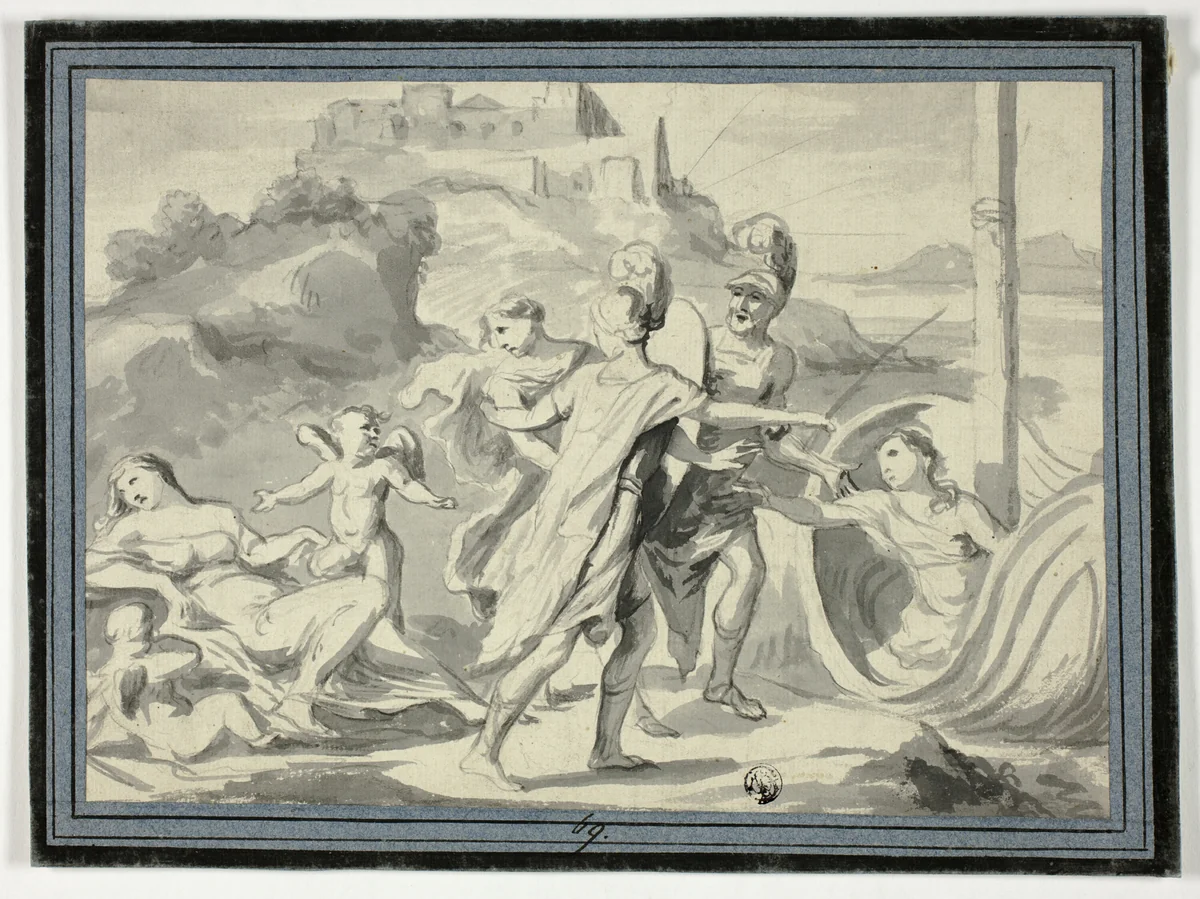 Rape of Helen by Unknown Artist, drawing, 1700-1799