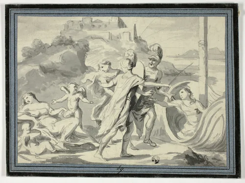 Rape of Helen by Unknown Artist, drawing, 1700-1799