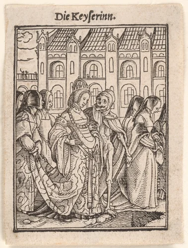 The Empress, from "The Dance of Death" by Hans Holbein the Younger, print, 1521-1538