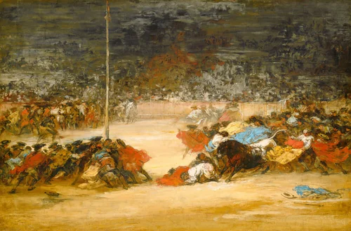 The Bullfight by Eugenio Lucas Villamil, painting, 1890-1900