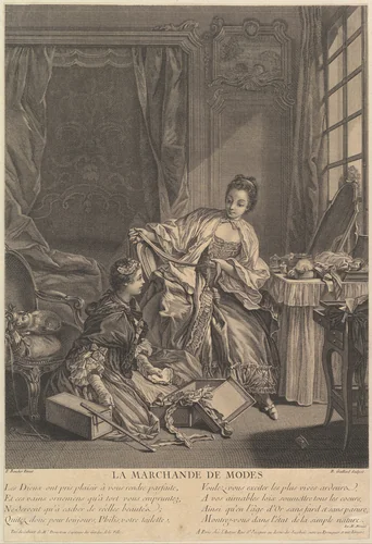 Fashion Merchant by René Gaillard, print, 1746-1755