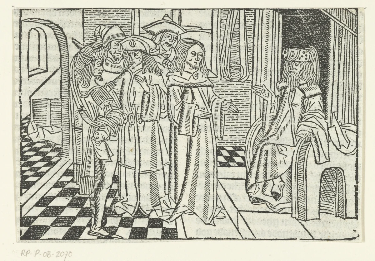 Parabel van de koning die rekenschap vraagt by Unknown, print, 1480-1500