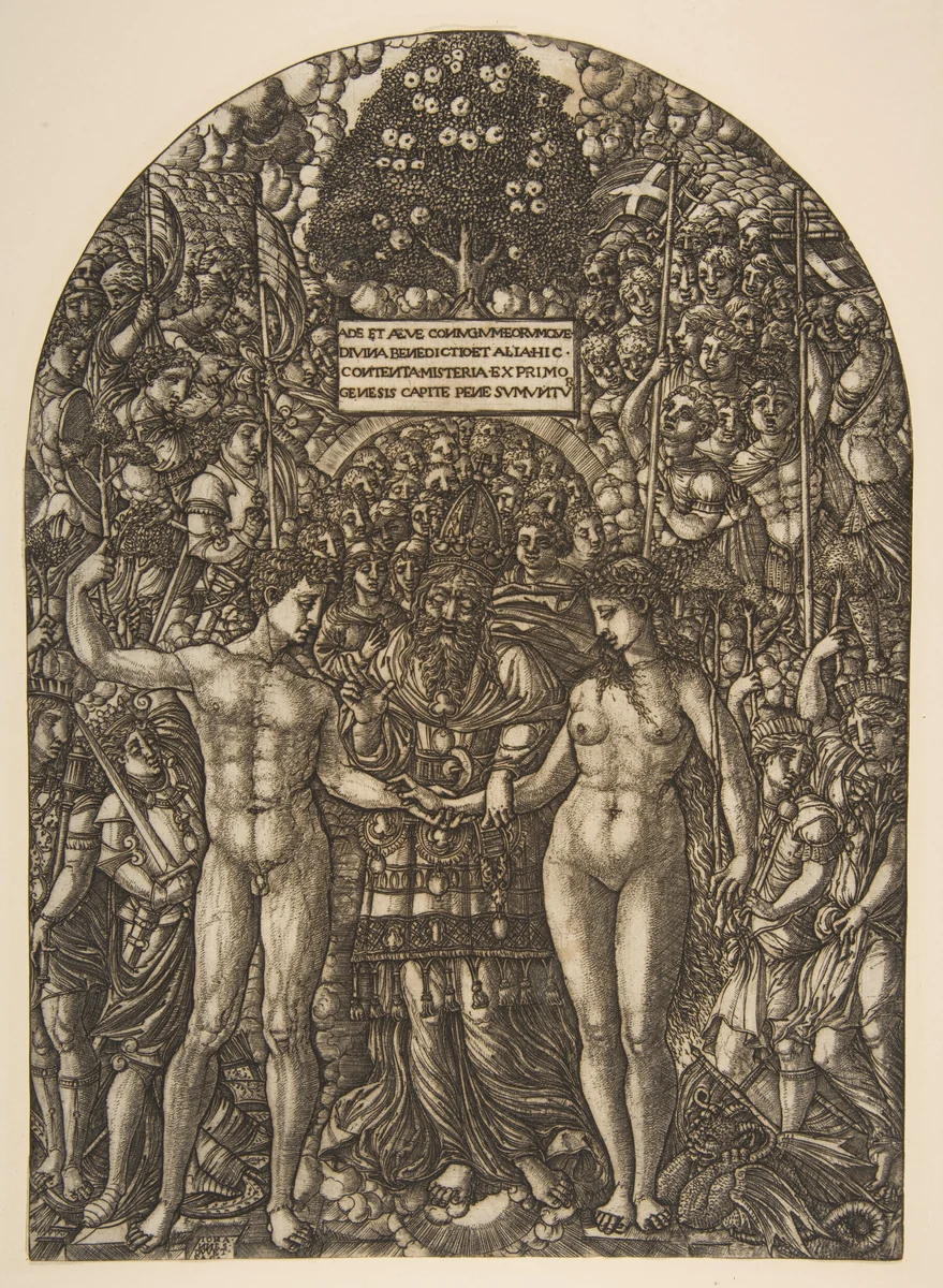 The Marriage of Adam and Eve by Jean Duvet, print, 1495-1919