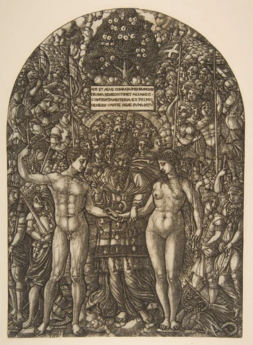 The Marriage of Adam and Eve by Jean Duvet, print, 1495-1919