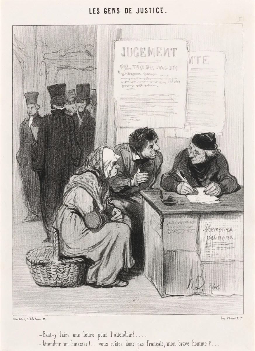 Faut-y faire une lettre pour l'attendrir? by Honoré Daumier, print, 1845