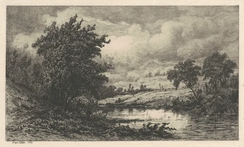 On the Shepang River, Connecticut by Hendrick Dirk Kruseman Van Elten, print, 1880