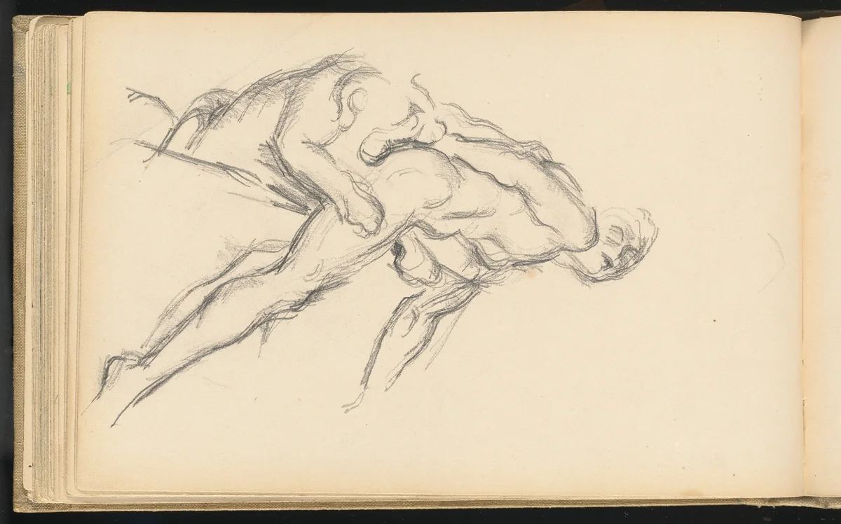 Study of Puget's "Milo of Crotona" by Paul Cezanne, drawing, 1880-1883