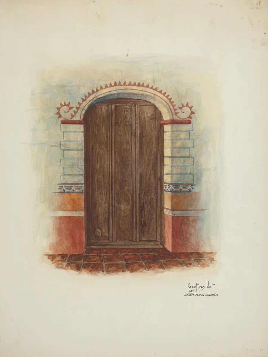 Wall Painting and Door (Interior) by Harry Mann Waddell, index of american design, 1937