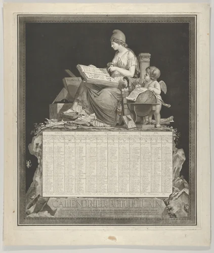 Revolutionary Calendar by Louis Philibert Debucourt, print, 1793