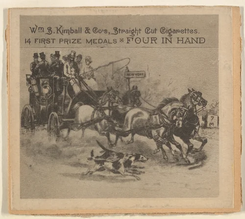 Four in Hand, from the Sports and Art Subjects series (N197) issued by Wm. S. Kimball & Co. by William S. Kimball & Company, print, 1886-1893