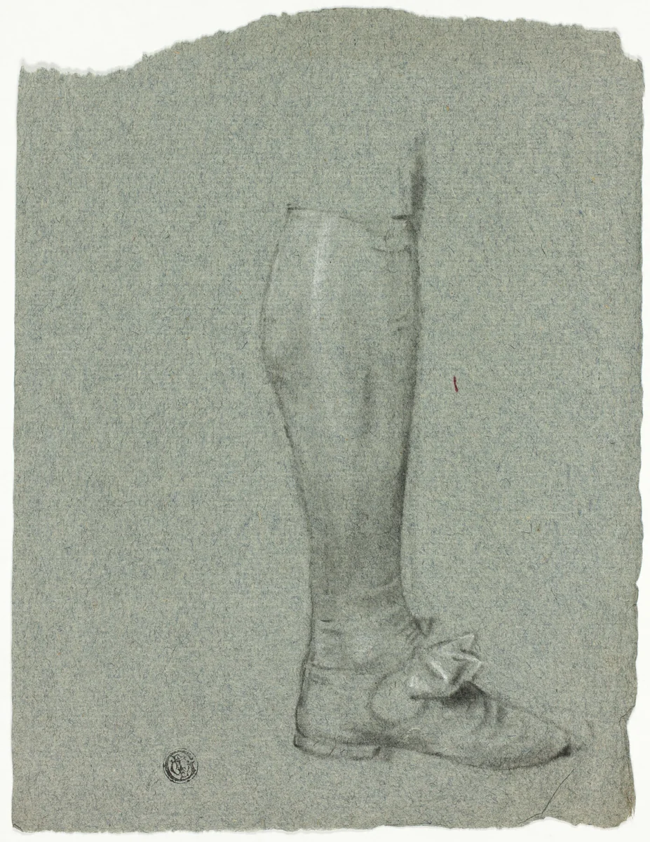 Leg of Standing Figure (recto); Sketch of Shoes (verso) by John Downman, drawing, 1770-1824