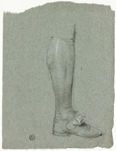 Leg of Standing Figure (recto); Sketch of Shoes (verso) by John Downman, drawing, 1770-1824
