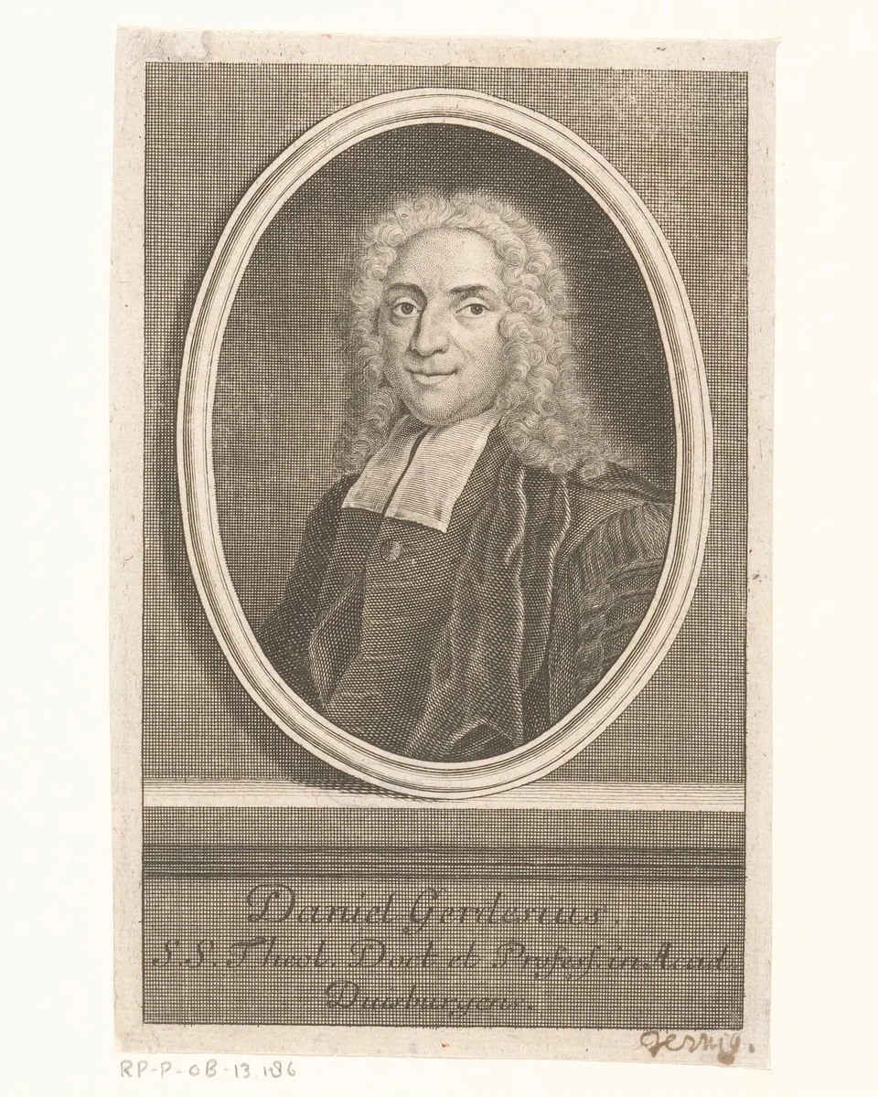 Portret van Daniel Gerdes by Johann Martin Bernigeroth, print, 1739