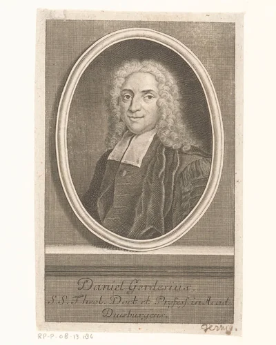 Portret van Daniel Gerdes by Johann Martin Bernigeroth, print, 1739