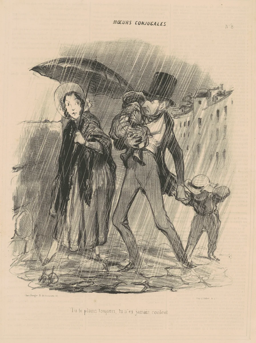 Tu te plains toujours, tu n'es jamais content. by Honoré Daumier, print, 1839