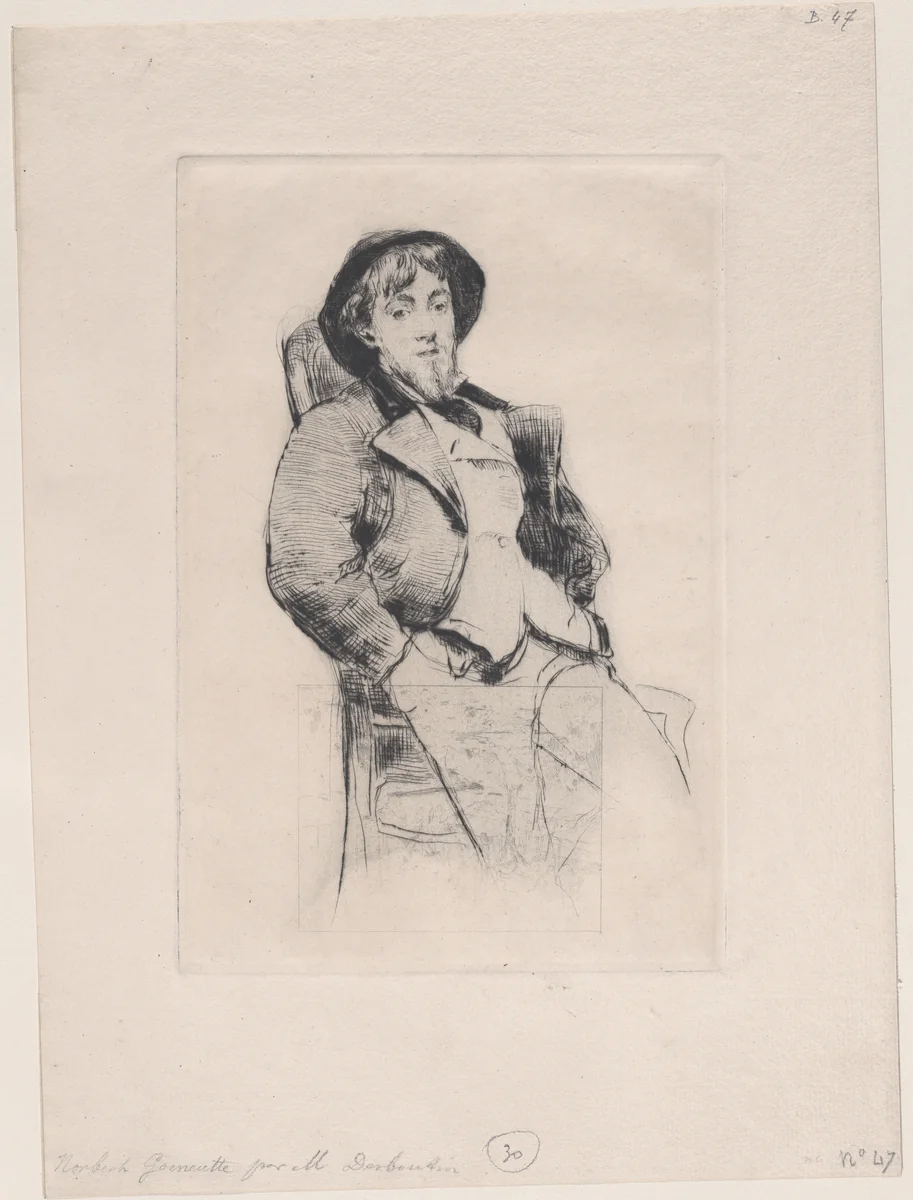 Portrait of Norbert Goeneutte by Marcellin Desboutin, print, 1876