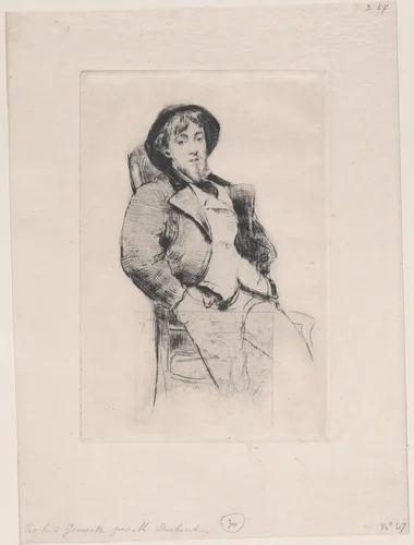 Portrait of Norbert Goeneutte by Marcellin Desboutin, print, 1876
