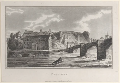 Cardigan, from "Remarks on a Tour to North and South Wales, in the year 1797" by John Hill, print, 1800