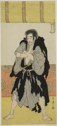 The Actor Ichikawa Danjuro V as the Monk Mongaku Disguised as Seizaemon Bozu in the Play Oakinai Hiru ga Kojima, Performed at the Nakamura Theater in the Eleventh Month, 1784 by Katsukawa Shunsho (勝川 春章), print, 1779-1789