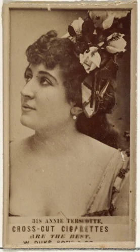 Card Number 318, Annie Terscotte, from the Actors and Actresses series (N145-3) issued by Duke Sons & Co. to promote Cross Cut Cigarettes by W. Duke, Sons & Co., photograph, 1880-1889