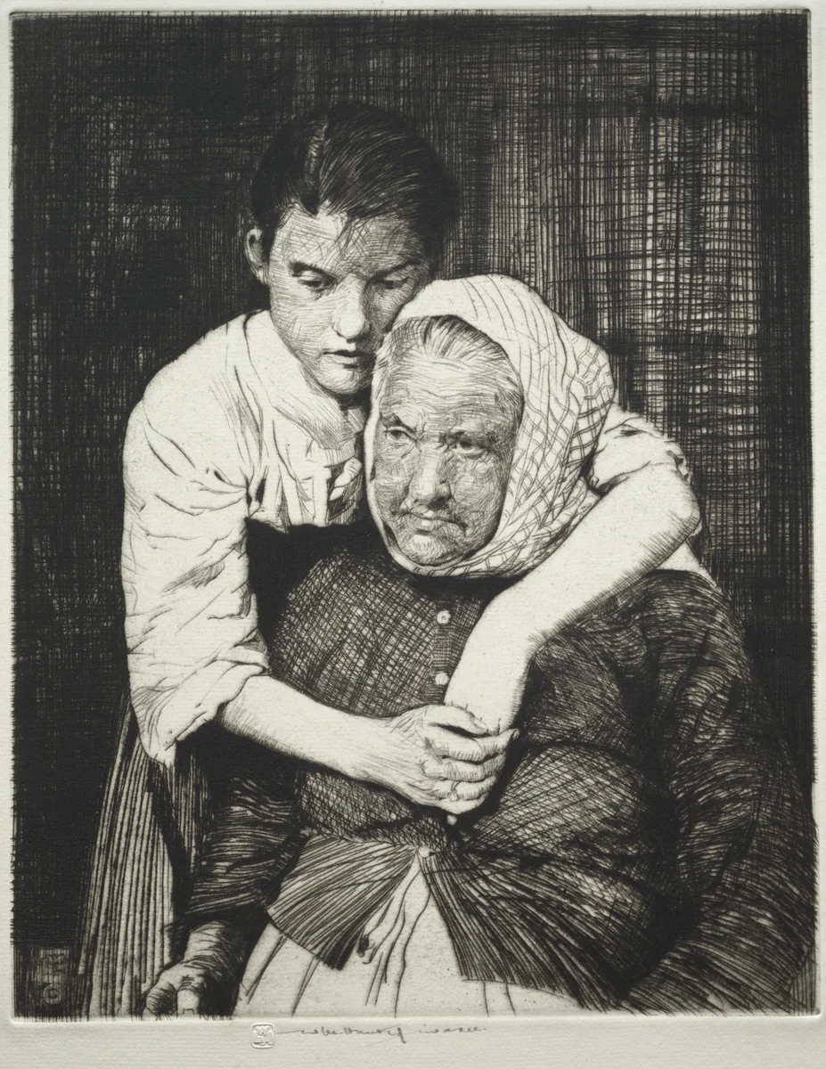 Etaples Fisher Folk by William Lee Hankey, print, 1920