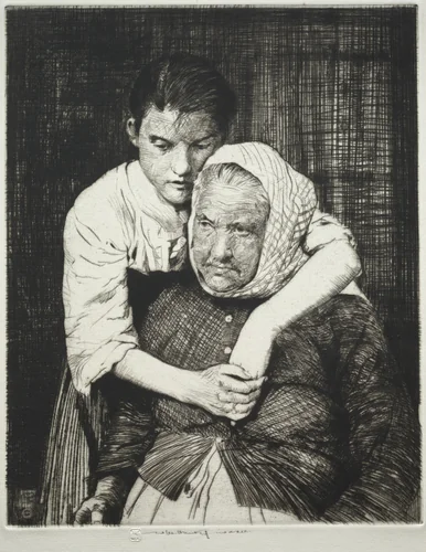 Etaples Fisher Folk by William Lee Hankey, print, 1920