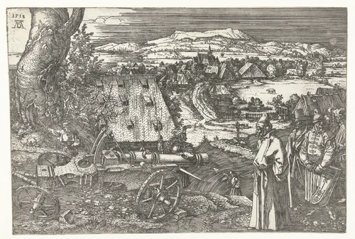 Landschap met kanon by Unknown, print, 1518