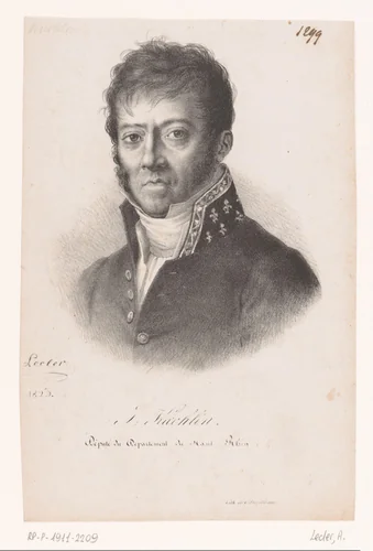 Portret van Jacques Koechlin by Auguste Toussaint Lecler, print, 1823